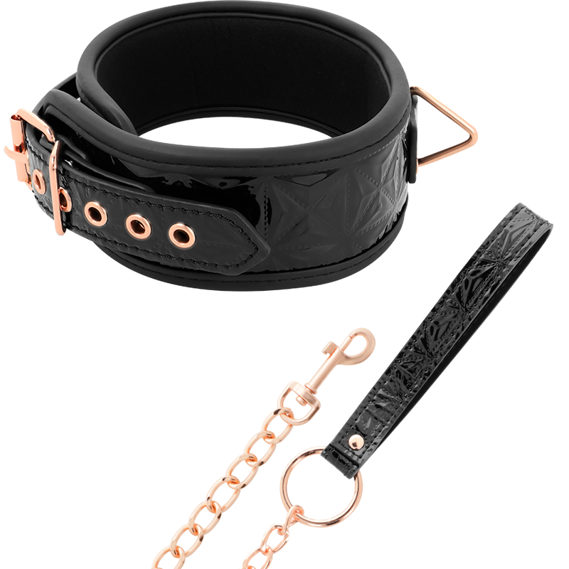 BEGME - BLACK EDITION PREMIUM VEGAN LEATHER COLLAR WITH NEOPRENE LINING - NOCTURNA DESIRES