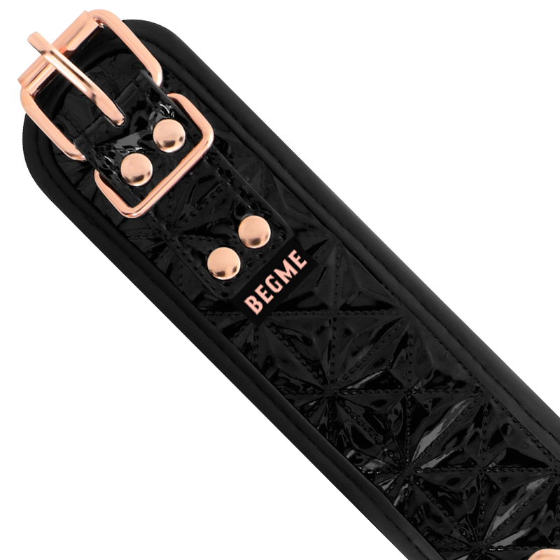BEGME - BLACK EDITION PREMIUM VEGAN LEATHER COLLAR WITH NEOPRENE LINING - NOCTURNA DESIRES