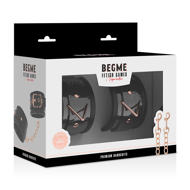 BEGME -  BLACK EDITION PREMIUM HANDCUFFS WITH NEOPRENE LINING - NOCTURNA DESIRES