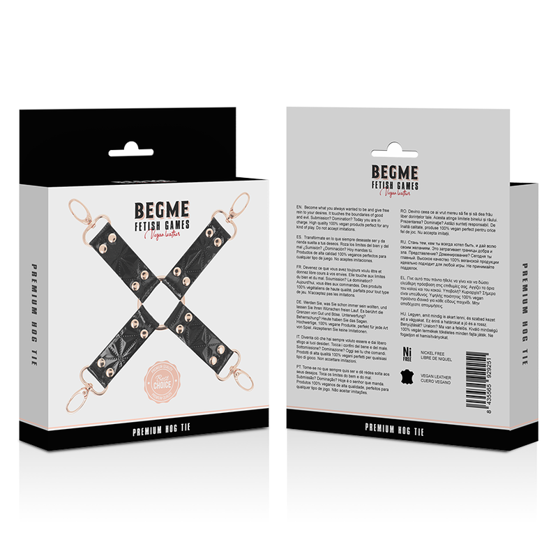 BEGME - BLACK EDITION VEGAN LEATHER HOG TIE - NOCTURNA DESIRES