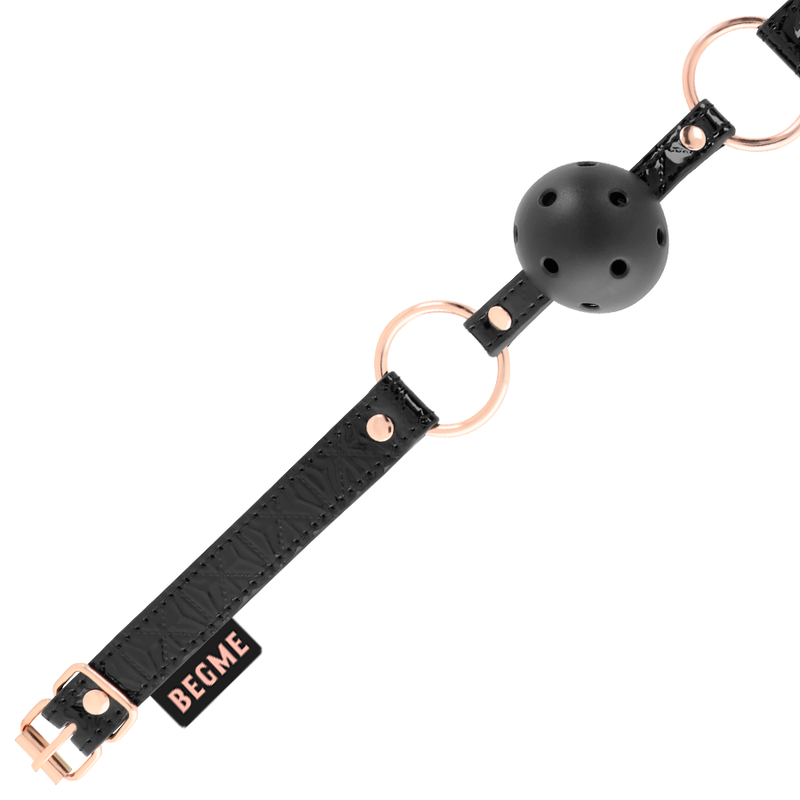 BEGME - BLACK EDITION BALL GAG VEGAN LEATHER - NOCTURNA DESIRES