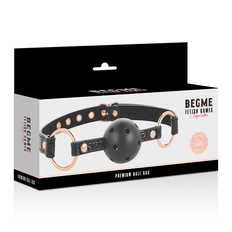 BEGME - BLACK EDITION BALL GAG VEGAN LEATHER - NOCTURNA DESIRES