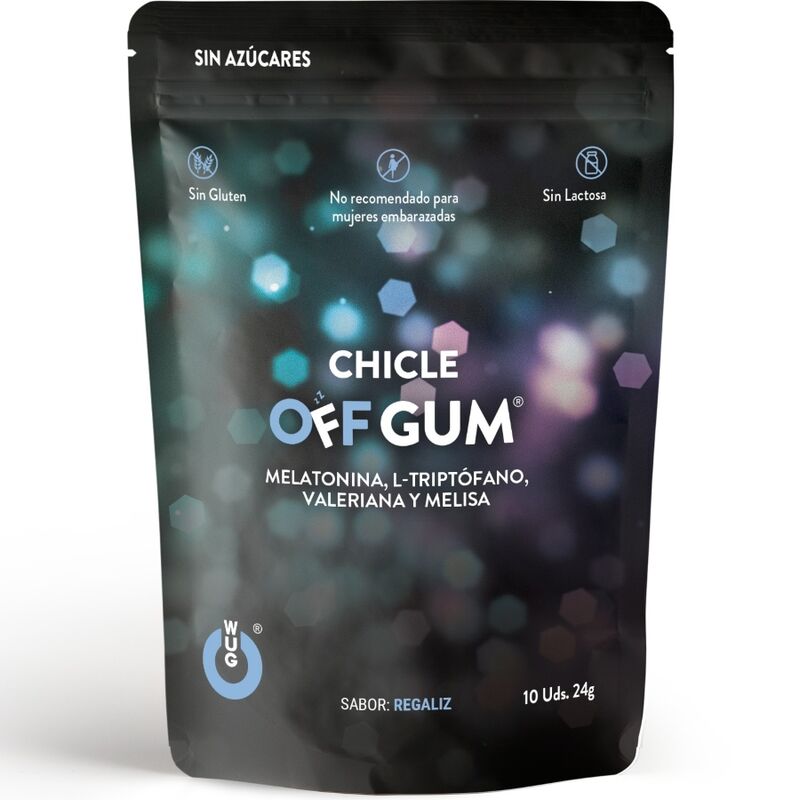 WUG GUM - OFF VALERIAN, TRYPTOPHAN, LEMON BALM AND MELATONIN 10 UNITS - NOCTURNA DESIRES