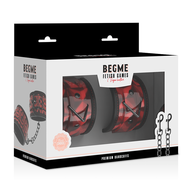 BEGME - RED EDITION PREMIUM HANDCUFFS WITH NEOPRENE LINING - NOCTURNA DESIRES