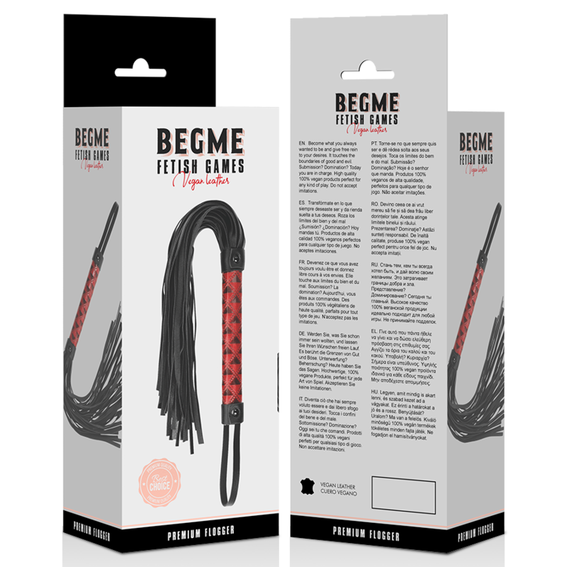 BEGME - RED EDITION VEGAN LEATHER FLOGGER - NOCTURNA DESIRES