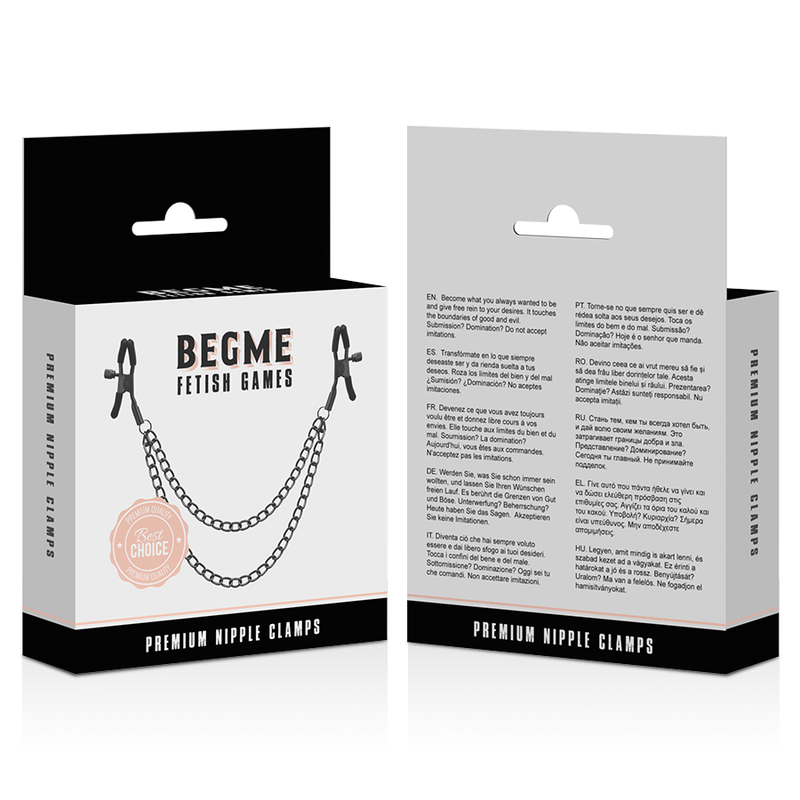 BEGME - RED EDITION NIPPLE CLIPS WITH CHAIN - NOCTURNA DESIRES