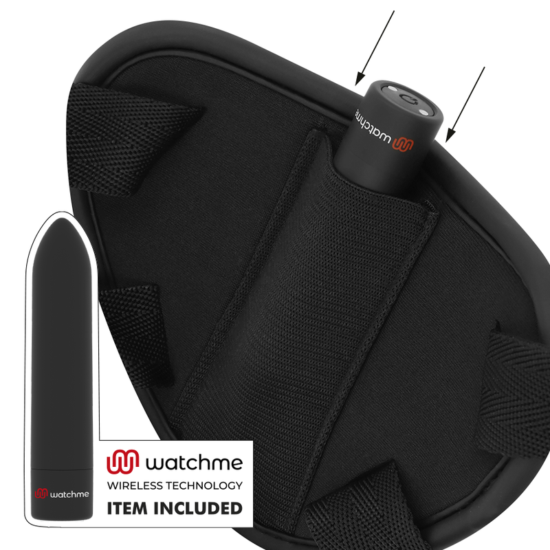 FETISH SUBMISSIVE CYBER STRAP - HARNESS WITH DILDO AND BULLET REMOTE CONTROL WATCHME L TECHNOLOGY - NOCTURNA DESIRES