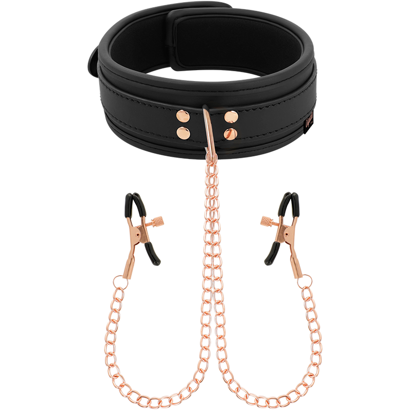 COQUETTE CHIC DESIRE - FANTASY NIPPLE CLAMP NECKLACE WITH NEOPRENE LINING - NOCTURNA DESIRES