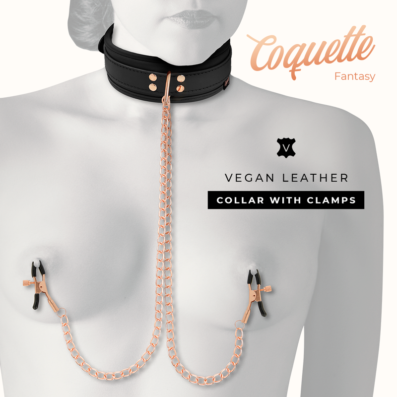 COQUETTE CHIC DESIRE - FANTASY NIPPLE CLAMP NECKLACE WITH NEOPRENE LINING - NOCTURNA DESIRES