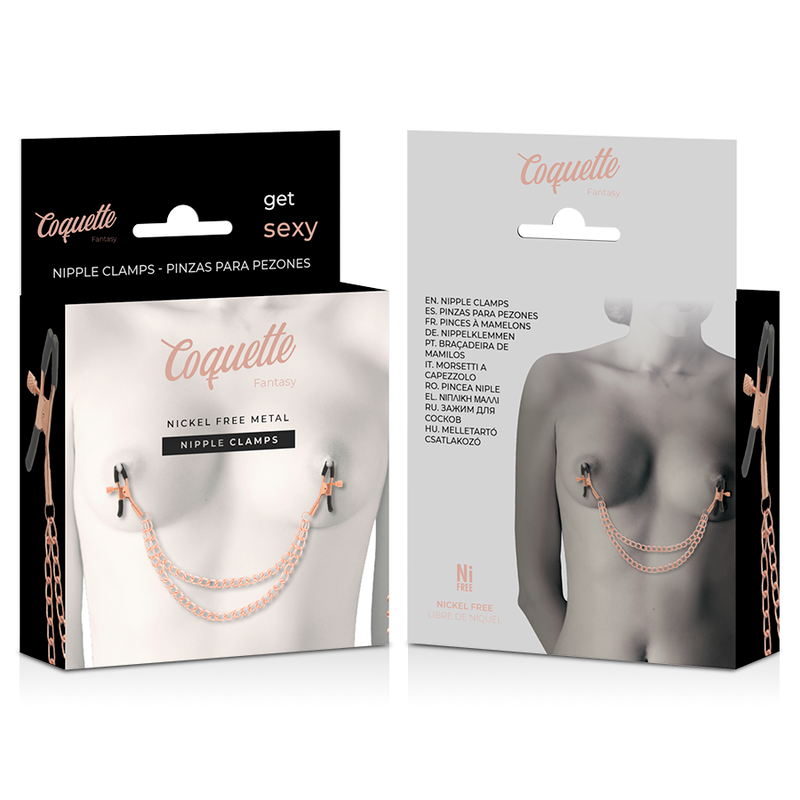 COQUETTE CHIC DESIRE - FANTASY METAL NIPPLE CLIPS WITH CHAIN - NOCTURNA DESIRES