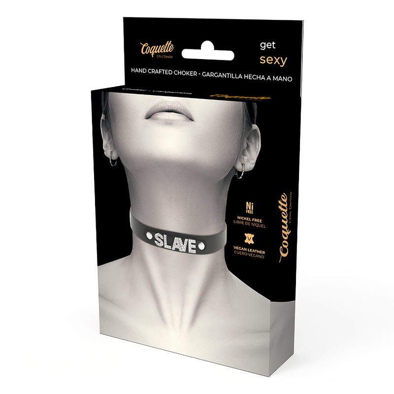COQUETTE CHIC DESIRE - SLAVE VEGAN LEATHER CHOKER - NOCTURNA DESIRES