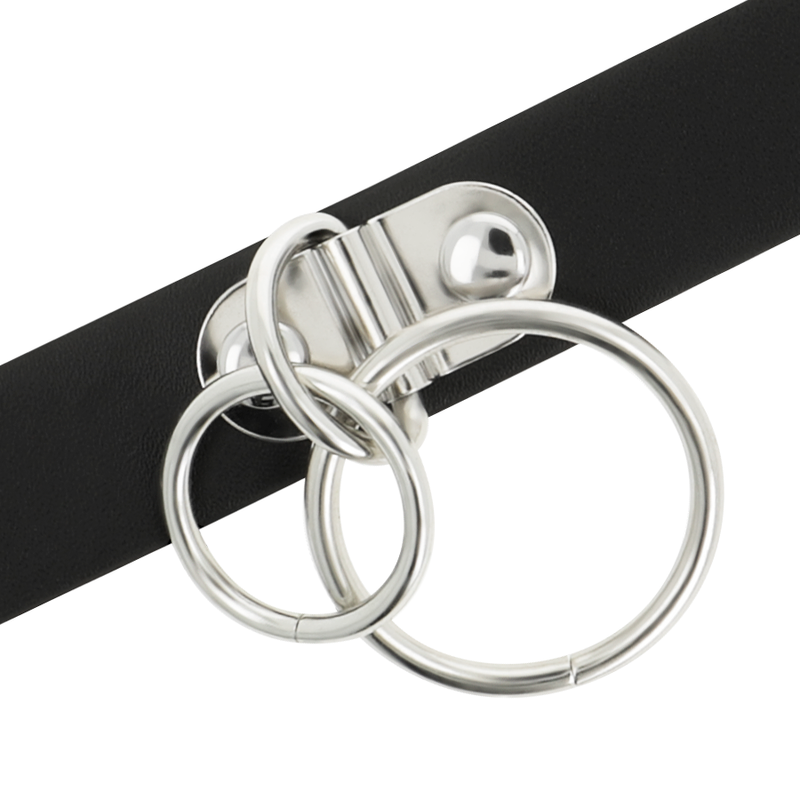 COQUETTE CHIC DESIRE - DOUBLE RING VEGAN LEATHER CHOKER - NOCTURNA DESIRES