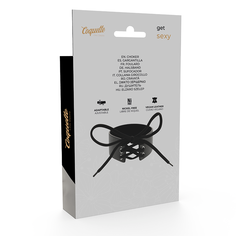 COQUETTE CHIC DESIRE - VEGAN LEATHER CHOKER - NOCTURNA DESIRES