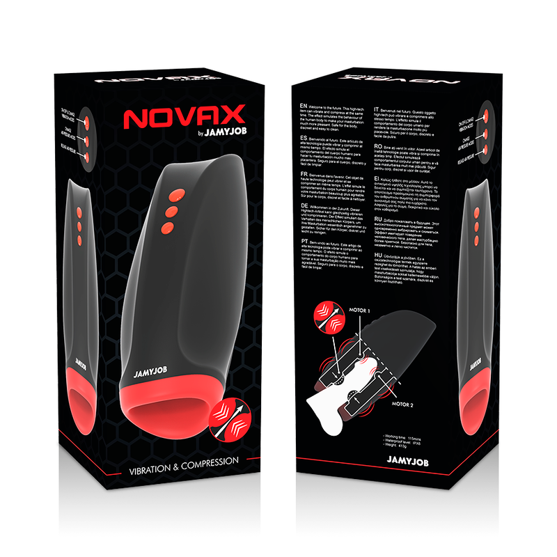 JAMYJOB - NOVAX MASTURBATOR WITH VIBRATION AND COMPRESSION - NOCTURNA DESIRES