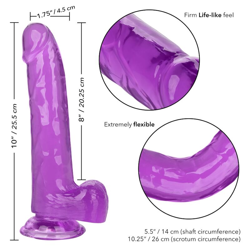 CALEXOTICS - SIZE QUEEN DILDO PURPLE 20.3 CM - NOCTURNA DESIRES