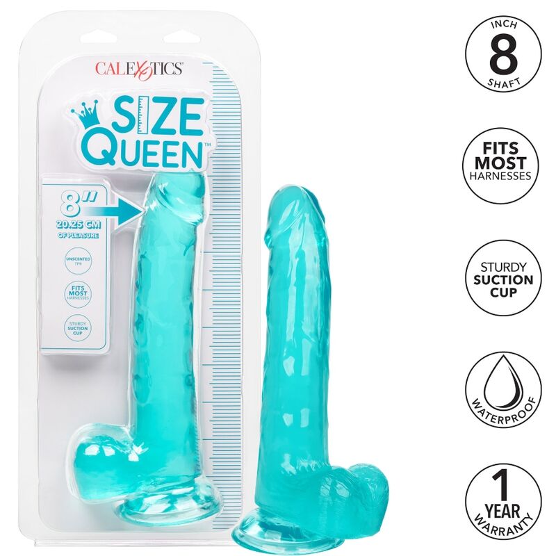 CALEXOTICS - SIZE QUEEN DILDO BLUE 20.3 CM - NOCTURNA DESIRES