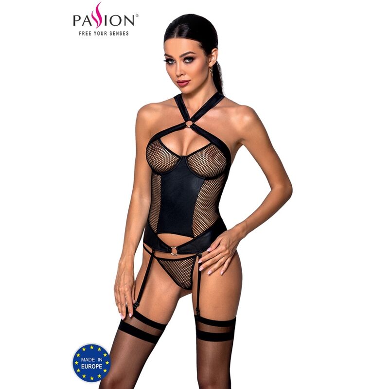 PASSION - AMANDA CORSET ECOLOGICAL LEATHER L/XL - NOCTURNA DESIRES