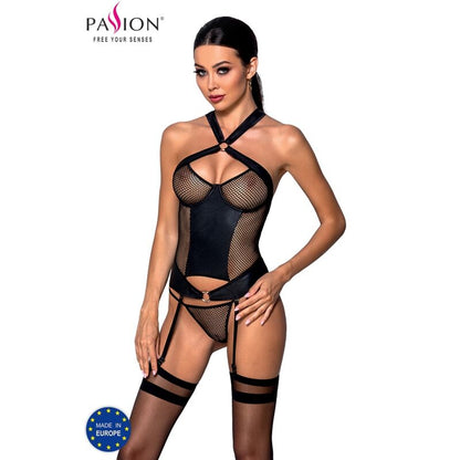 PASSION - AMANDA CORSET ECOLOGICAL LEATHER L/XL - NOCTURNA DESIRES