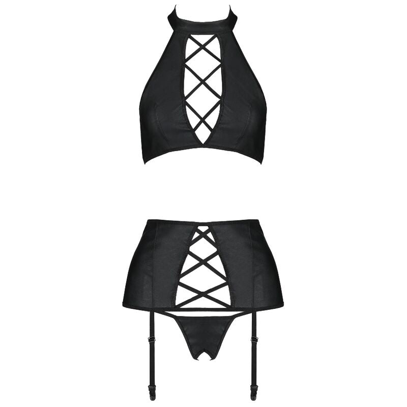 PASSION - NANCY SET ECOLOGICAL LEATHER L/XL - NOCTURNA DESIRES