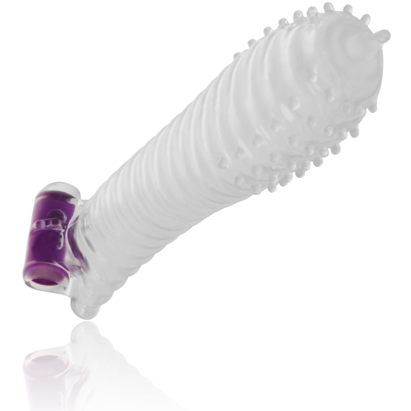 OHMAMA - TEXTURED PENIS SHEATH WITH VIBRATING BULLET - NOCTURNA DESIRES