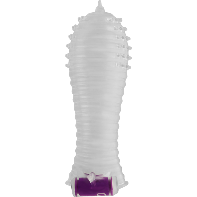 OHMAMA - TEXTURED PENIS SHEATH WITH VIBRATING BULLET - NOCTURNA DESIRES