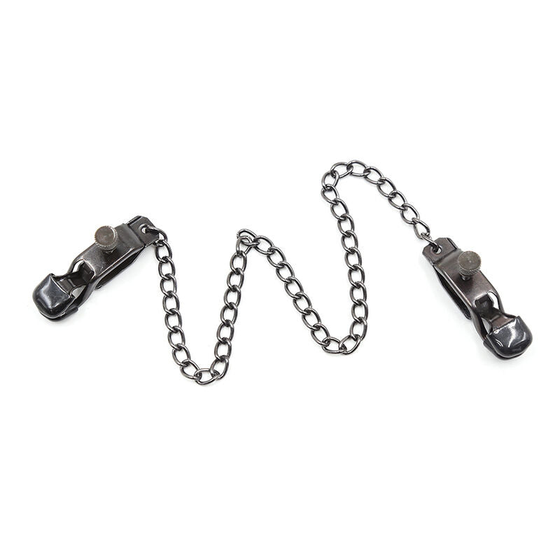 OHMAMA FETISH - METAL CLAMPS WITH BLACK CHAIN - NOCTURNA DESIRES