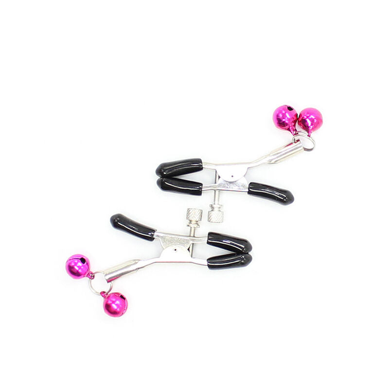 OHMAMA FETISH - NIPPLE CLAMPS WITH PINK BELL - NOCTURNA DESIRES
