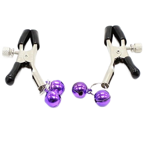 OHMAMA FETISH - NIPPLE Clamps WITH LILAC BELL - NOCTURNA DESIRES