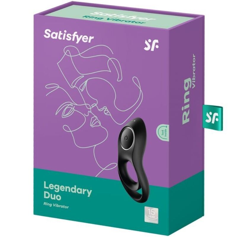 SATISFYER - LEGENDARY DUO RING VIBRATOR BLACK - NOCTURNA DESIRES