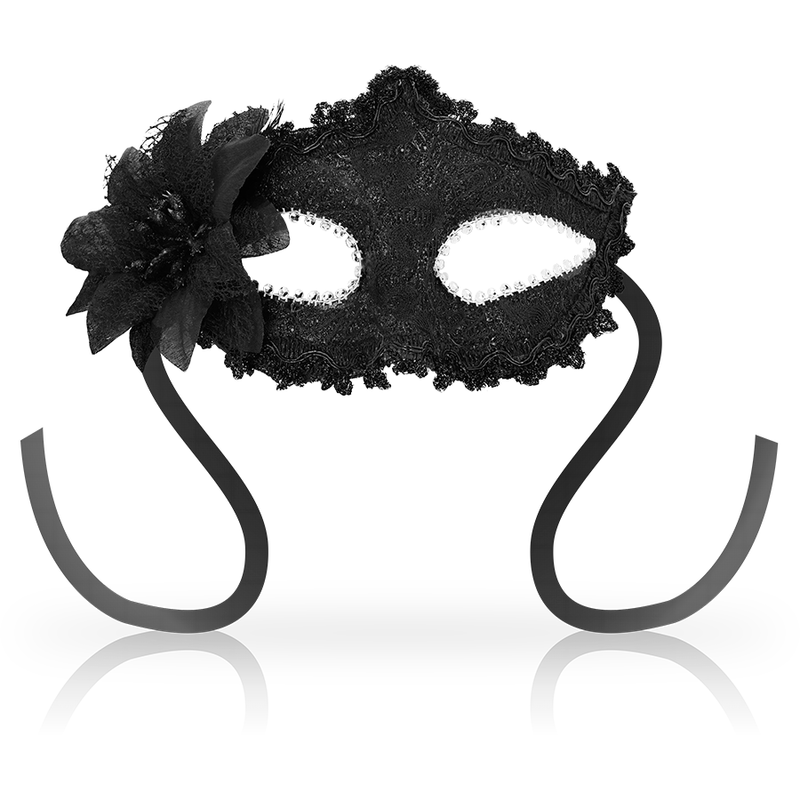 OHMAMA - ANTIZAZ MASKS VENETIAN STYLE SIDE FLOWER - BLACK - NOCTURNA DESIRES