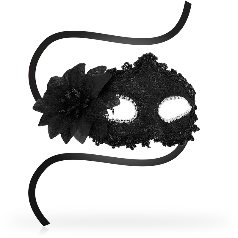 OHMAMA - ANTIZAZ MASKS VENETIAN STYLE SIDE FLOWER - BLACK - NOCTURNA DESIRES