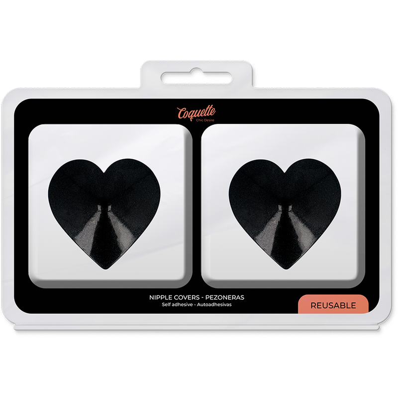 COQUETTE CHIC DESIRE - NIPPLE COVERS BLACK HEARTS - NOCTURNA DESIRES