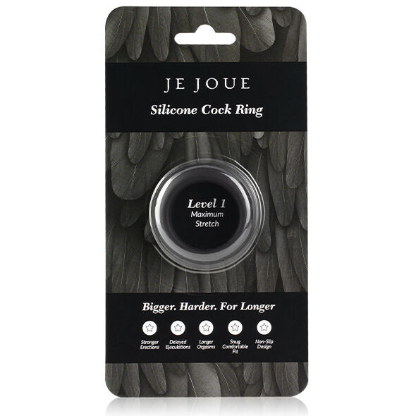 JE JOUE - MAXIMUM STRETCH SILICONE COCK RING - BLACK - NOCTURNA DESIRES