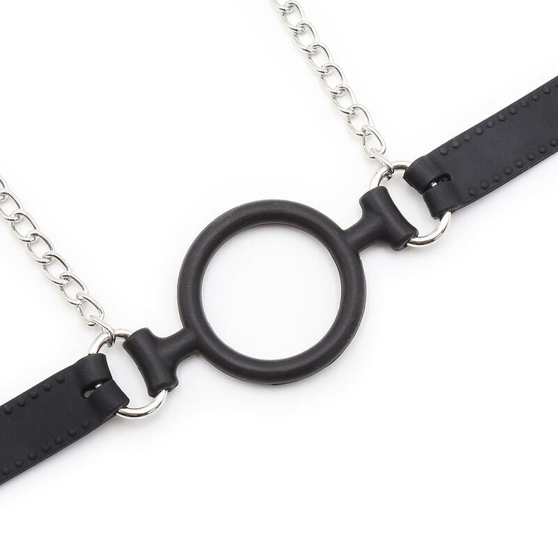 OHMAMA FETISH - RING GAG WITH CHAINS AND NIPPLE CLAMPS - NOCTURNA DESIRES