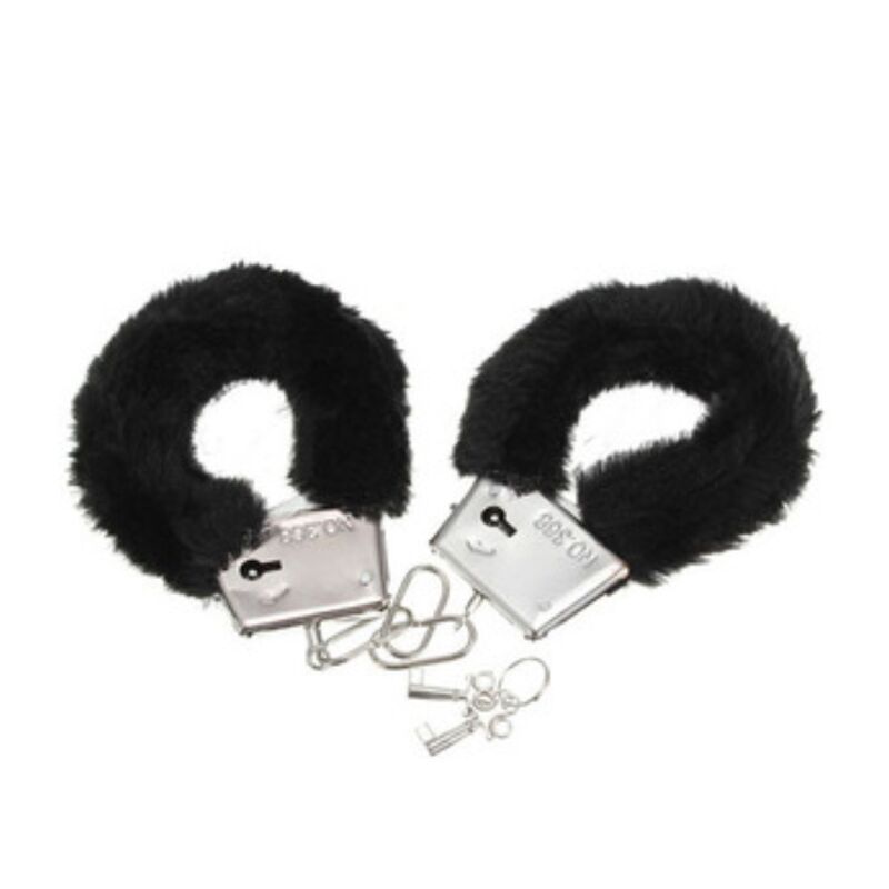DIABLO PICANTE - PLEASURE FURRY HANDCUFFS BLACK - NOCTURNA DESIRES