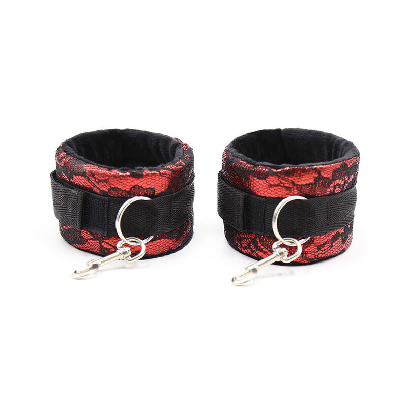 OHMAMA FETISH - VELVET HANDCUFFS WITH NYLON TAPE - NOCTURNA DESIRES