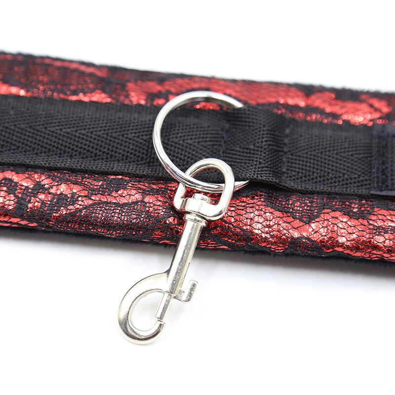 OHMAMA FETISH - VELVET HANDCUFFS WITH NYLON TAPE - NOCTURNA DESIRES