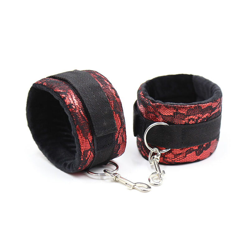 OHMAMA FETISH - VELVET HANDCUFFS WITH NYLON TAPE - NOCTURNA DESIRES