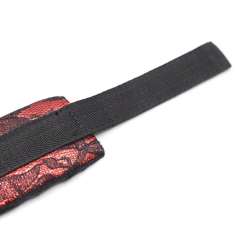 OHMAMA FETISH - VELVET HANDCUFFS WITH NYLON TAPE - NOCTURNA DESIRES
