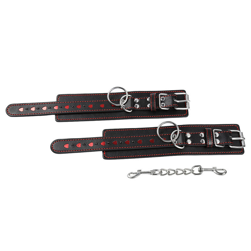 OHMAMA FETISH - HEART INLAID HANDCUFFS - NOCTURNA DESIRES