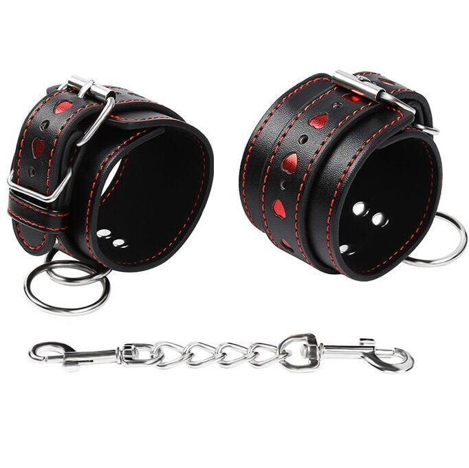 OHMAMA FETISH - HEART INLAID HANDCUFFS - NOCTURNA DESIRES