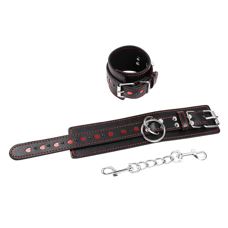 OHMAMA FETISH - HEART INLAID HANDCUFFS - NOCTURNA DESIRES