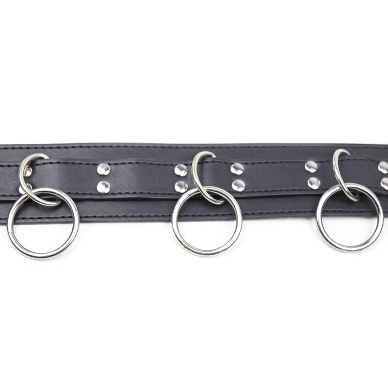 OHMAMA FETISH - SUBMISSION NECKLACE WITH 3 RINGS - NOCTURNA DESIRES