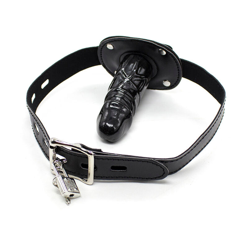 OHMAMA FETISH - TPE PENIS GAG WITH PADLOCK L - NOCTURNA DESIRES
