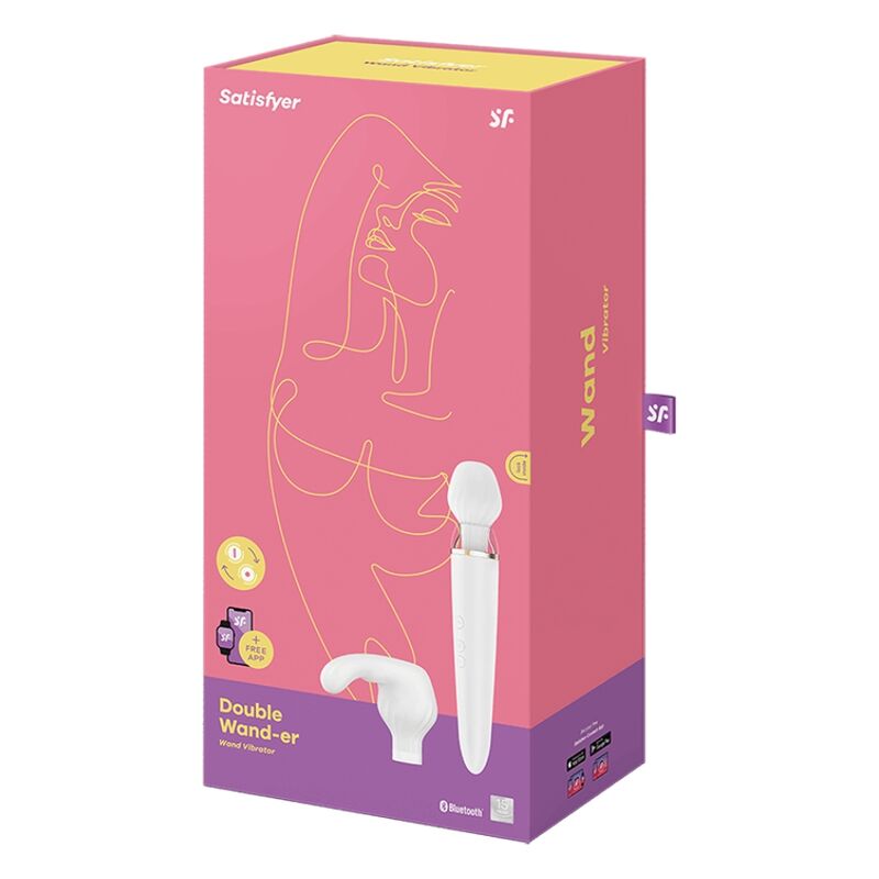 SATISFYER - DOUBLE WANDER APP WHITE - NOCTURNA DESIRES