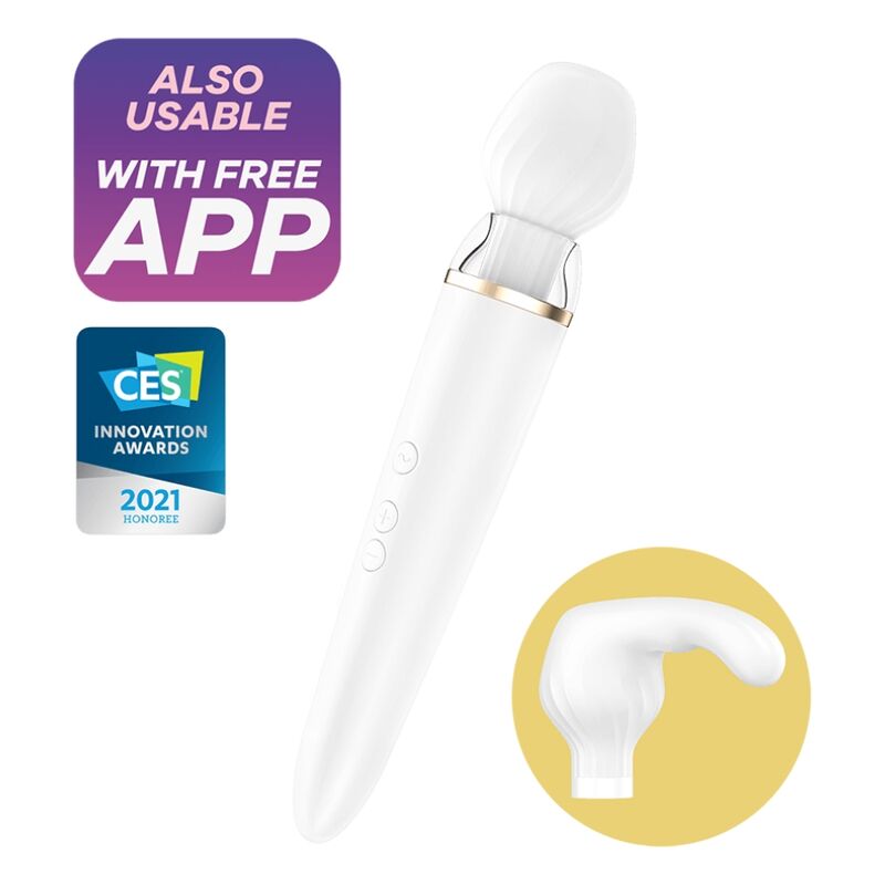SATISFYER - DOUBLE WANDER APP WHITE - NOCTURNA DESIRES