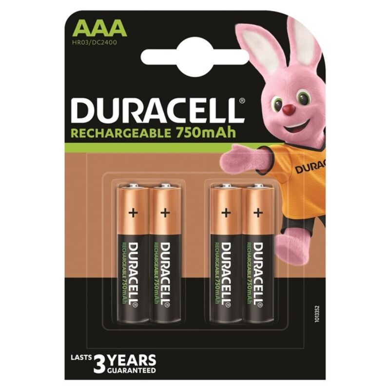 DURACELL - RECHARGEABLE BATTERY HR03 AAA 750mAh 4 UNIT - NOCTURNA DESIRES
