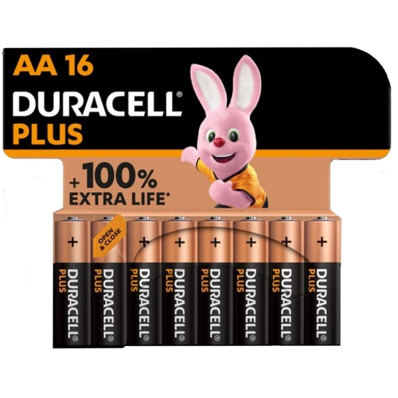 DURACELL - PLUS POWER 100 ALKALINE BATTERY AA LR6 16 UNIT - NOCTURNA DESIRES