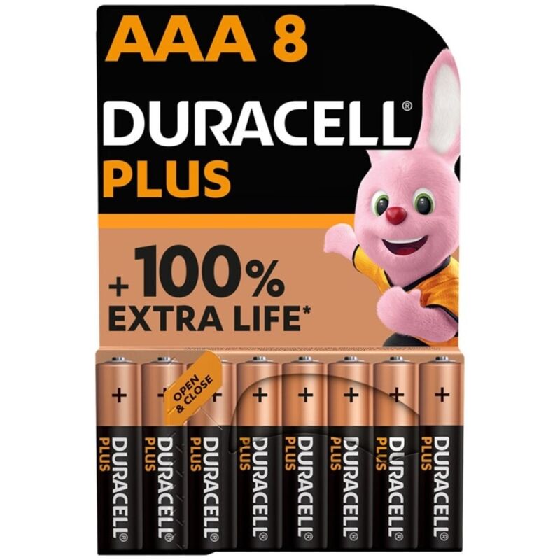 DURACELL - PLUS POWER 100 ALKALINE BATTERY AAA LR03 8 UNIT - NOCTURNA DESIRES