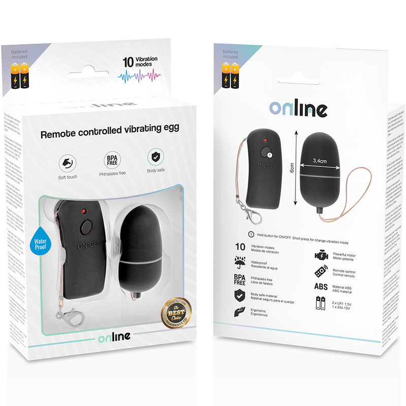 ONLINE - REMOTE CONTROLLED VIBRATING EGG BLACK - NOCTURNA DESIRES